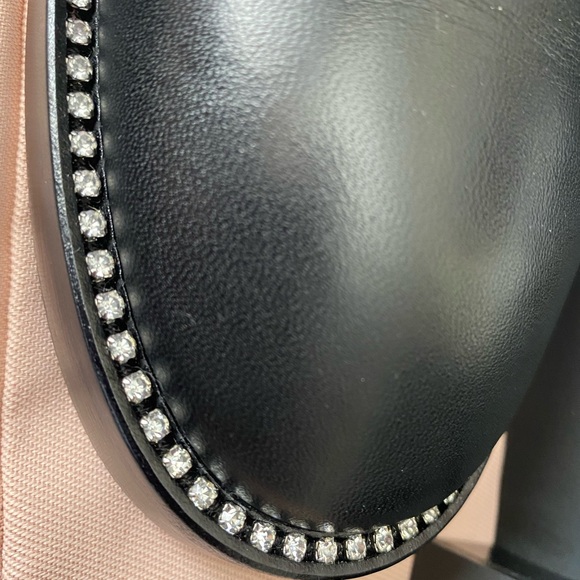 Stuart Weitzman Women Black leather/Swarovski combat boots laced size 41 - Picture 4 of 6